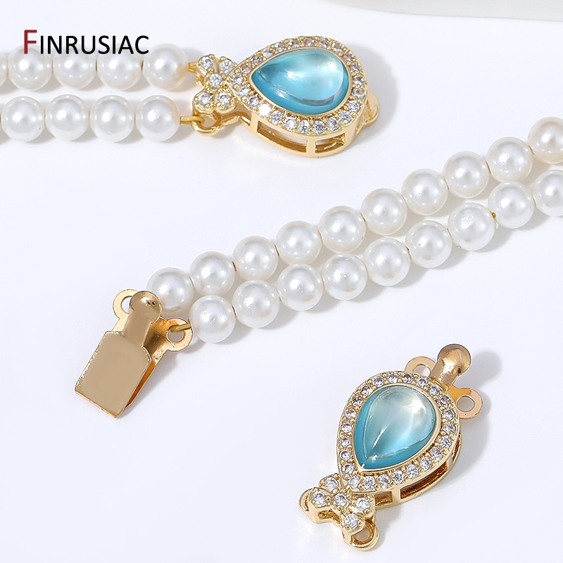 Gold Plated Jewelry - 18K Gold Plated Brass Pear Opal