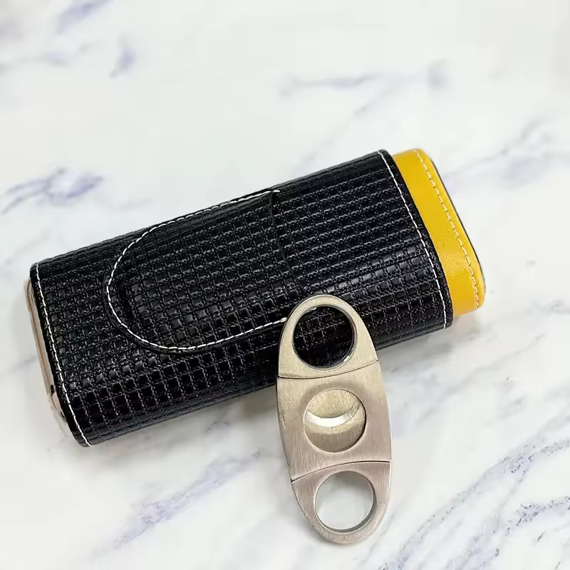 Portable Leather Cigar Humidor - Premium Cigar Case ulasan dan harga
