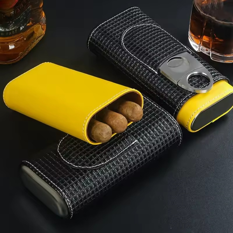 Portable Leather Cigar Humidor - Premium Cigar Case ulasan dan harga