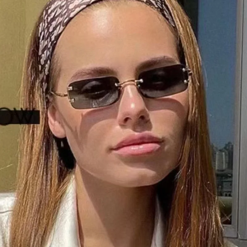Rimless Square Sunglasses Wome - Designer Sunglasses ulasan dan harga