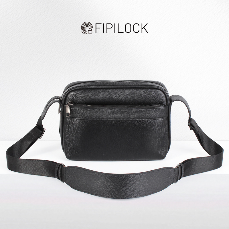 Anti-theft Fingerprint Lock Ba - Leather Wallet Men ulasan dan harga