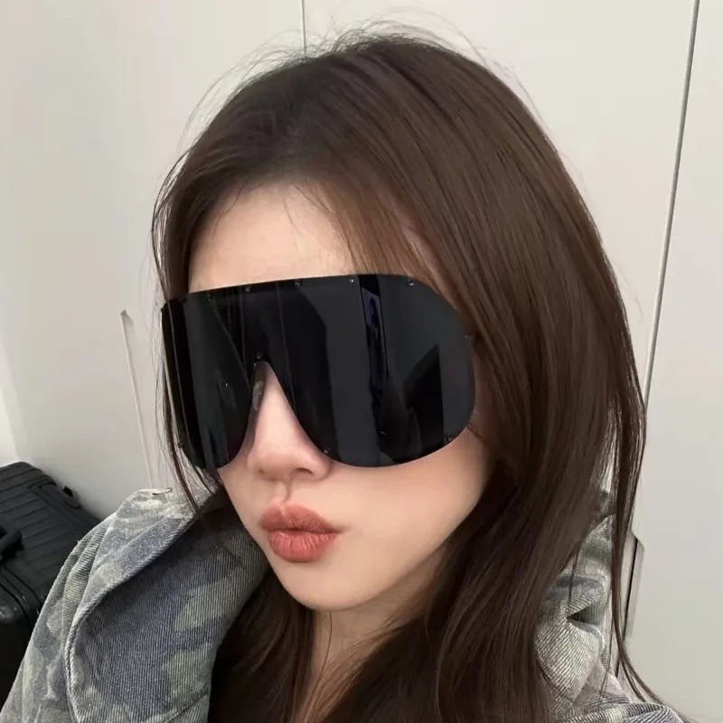 New Lntegrated Oversized Oval  - Sunglasses Uv400 ulasan dan harga